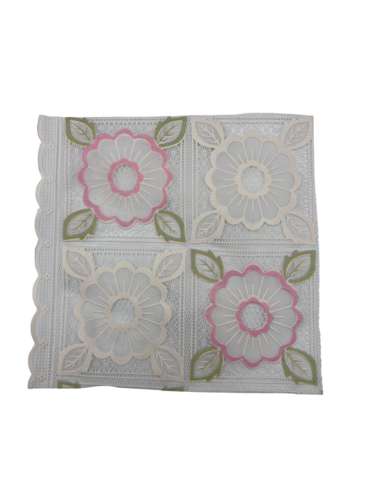 Table Cover Flower Pink & White (Per Meter) Sonpra