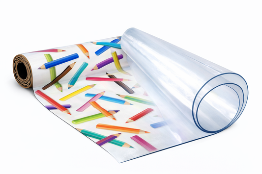 Table Cover Crayons & Clear Plastic 250mic (2.5m)