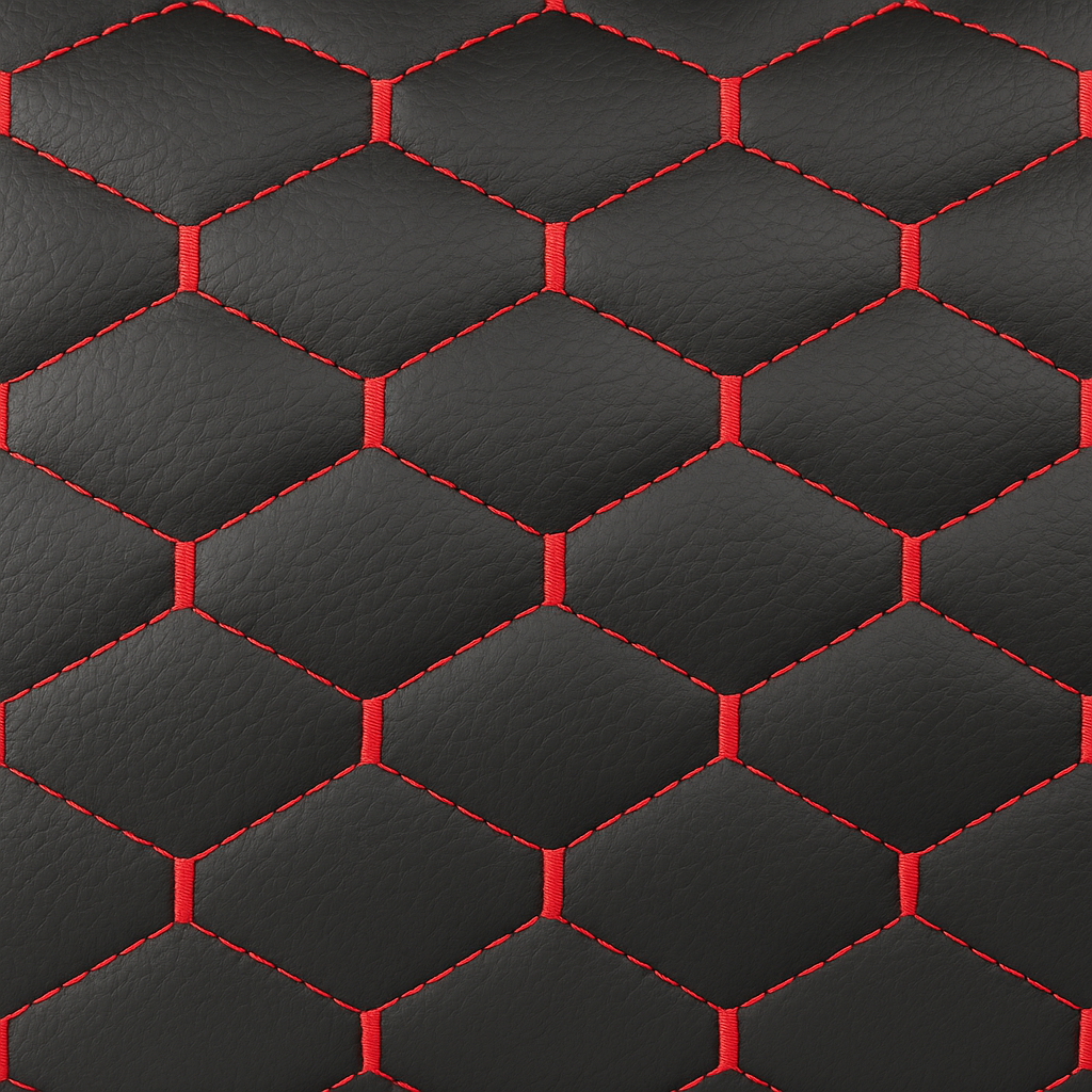 Stitch Vinyl with Sponge Backing Red (Per Meter) Sonpra