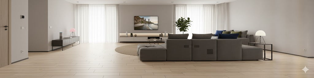 Vinyl Peel & Stick Flooring Tiles Beige (18pcs)