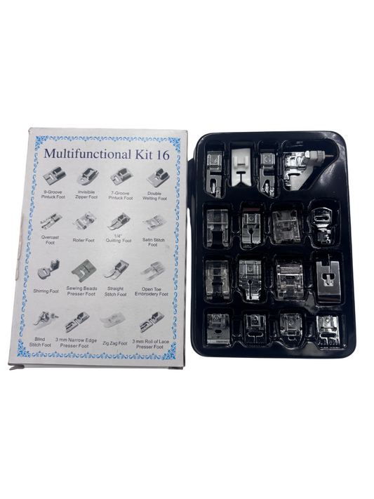 Sewing Machine Presser Foot Set - Multifunctional Kit (16pcs)