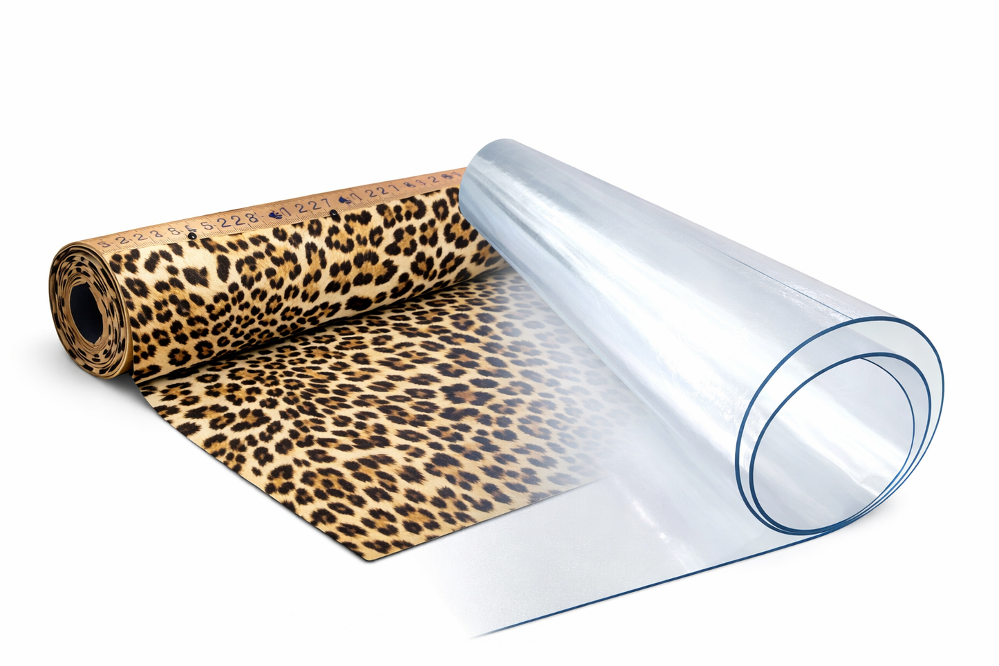 PVC Table Cover Leopard & Clear Plastic 250mic (2.5m)